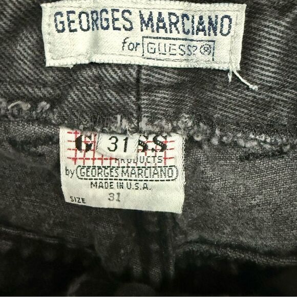 Georges Marciano For Guess Black High Rise Straight Jeans Zipper Ankle Size 31 - Picture 5 of 8